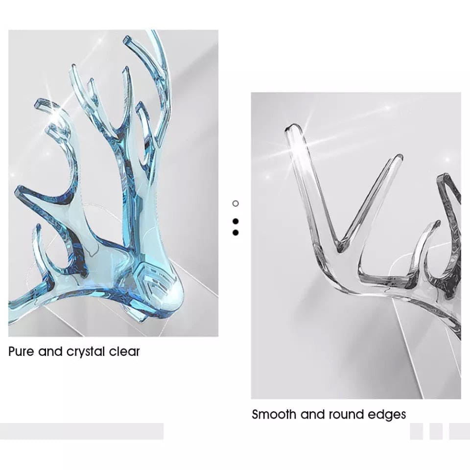 Set Of 3 Crystal Deer Antler Hook, Crystal Clear Wall Hanging Hooks, Punch-free Hats Keychains Hanging Hook With Sticky Wall Set Of 3 Crystal Deer Antler Hook, Crystal Clear Wall Hanging Hooks, Punch-free Hats Keychains Hanging Hook With Sticky Wall